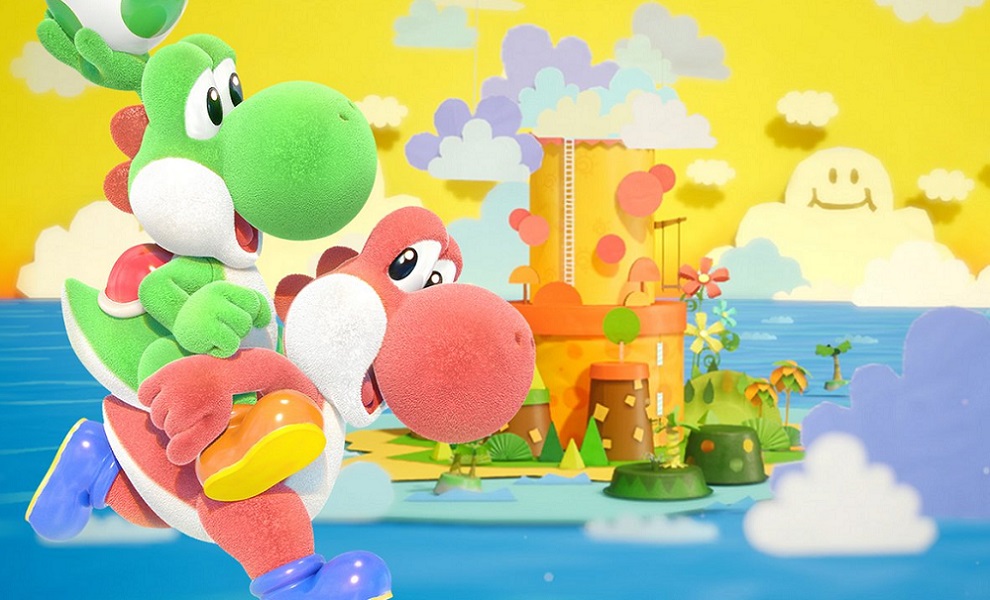 Ukázka kooperace v Yoshi’s Crafted World