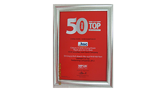 Honored in the securities firm industry in Vietnam’s Top 50 Performing Companies 2012