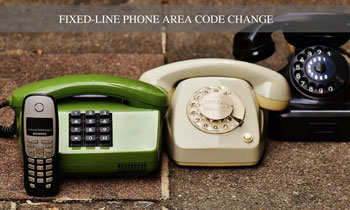 Fixed-line phone area code change notification