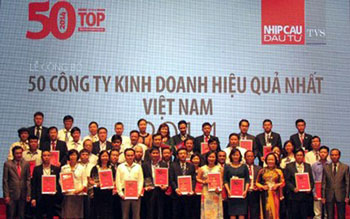 HSC lần thứ hai được Nhịp Cầu Đầu Tư bình chọn vào Top 50 Công ty Kinh doanh Hiệu Quả Nhất Việt Nam năm 2014