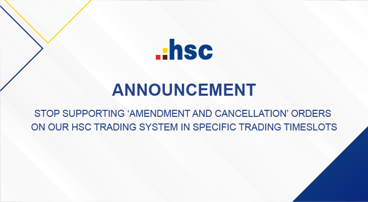 Stop supporting AMENDMENT and CANCELLATION orders on our HSC Trading System in specific trading timeslots