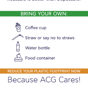 “#ACGGoesPlasticFree Campaign: ACG Cares for a plastic-free future!”