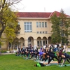 Yoga on the quad