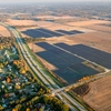 Aerial view of the Notre Dame St. Joseph Solar Farm