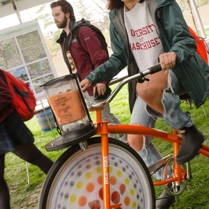 UMass Amherst Students Bike for Sustainable Smoothies on Earth Day