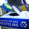 Pipette tip boxes are recycled as part of our program; 20,000 pounds of lab waste have been recycled through the program