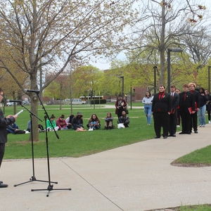 Central Sustainability, CMU Professor Hope May and Cora di Brazza Foundation lead Peace Flag Raising at CMU