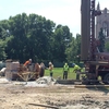 Geothermal bore field installation on the Bald Spot at Carleton College