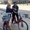 As part of Earth Week on the UW-Madison campus, the Office of Sustainability partnered with the Bicycle Federation of Wisconsin to run a ride that focused on teaching safe biking habits and traffic safety while showcasing Madison's excellent bike paths. This photo features student Alma Sida and Office of Sustainability intern Noemy Serrano at the start of the ride (L-R).