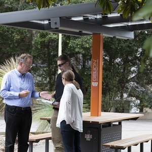 University of Sydney technology spin-off Gelion delivers smart solar benches on campus