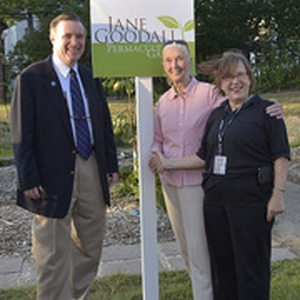 Jane Goodall Dedicating the WCSU Permaculture Garden with Dr. John Clark, President WCSU