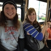 This team of Transylvania University students got points for riding Lexington's trolley bus service instead of driving.