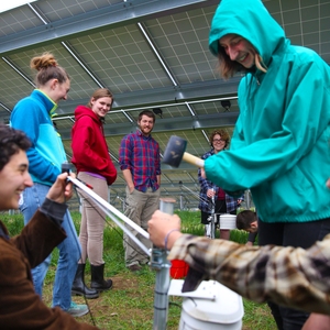 Solar Photovoltaic Arrays at Hampshire College generating up to 100% of electricity on site