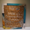 Up-Cycled Art Exhibit by the University of Vermont Eco-Reps. This particular art piece titled "Trash Talks" was made out of cigarette butts found on campus.