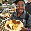 Student enjoys a plate filled with plant-based proteins at Rice University