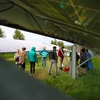 Assistant Professor of Ecosystem Ecology Seeta Sistla and her students conduct research in Hampshire College's solar-array fields.