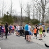 Participants at DePauw University's Earth Day 5K ready to start the race.