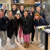 Carleton Women's Basketball at the CAC after processing rescued food.