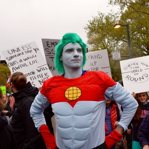 Captain Planet joins The GREEN Program Team for the Philadelphia Science March