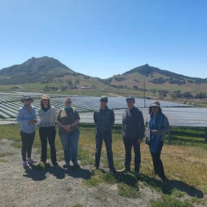 Cal Poly faculty visit the solar farm in between the FLC sessions to learn about renewable energy on campus, land management, and how they can incorporate these opportunities into their classes as living labs.