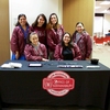 As part of Earth Week, UW-Madison Office of Sustainability and Lambda Theta Alpha Latin Sorority, Incorporated partnered to present a documentary screening of Slawomir Grünberg's "Fenceline: A Company Town Divided.” Standing (left to right): Noemy Serrano, Scout Umnus, Mayra Madrigal, Alma Sida Sitting (left to right): Victoria Soto, Aracely Becerra