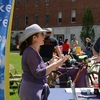 Jenny O’Brien from the Mid-America Regional Council talked with a nursing student about bike trails and various modes of public transportation that reduce air pollution.