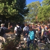 Students tour the campus as part of a living lab experience