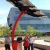 A group of NC State University students powered an effort to add a solar energy charging station just outside the university's LEED-certified James B. Hunt Jr. Library. With a 1,500-watt solar array atop a recycled steel base, the 16-foot solar sculpture offers outlets from which users can power laptops, phones and other devices. The student-led effort took a year of fundraising, planning and working toward the goal of increasing student interest in clean energy.