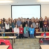 Students at the 2016 conference with speakers and Morris Chancellor Johnson