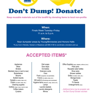 Don't Dump! Donate!