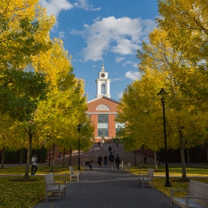 Bentley University library and campus quad