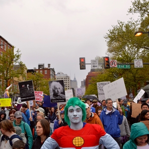 Captain Planet joins The GREEN Program Team for the Philadelphia Science March