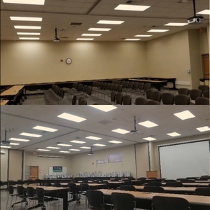 LED Solution before and after in Executive Training Room