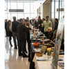 Members of the Western New York Sustainable Business Roundtable discuss different sustainability strategies at the Sustainability, Management and Resource Tradeshow at the University at Buffalo.