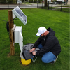 Monitoring a solar powered instrument well located at the perimeter of the south bore-hole field of the geothermal project at Ball State University.