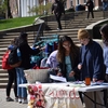 Students represent UMD Mutual Aid at the 2022 EarthFest (@umdmutualaid).