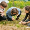 Students enrolled in Field Ecology explore plant systems and insect populations at Sterling's instructional site at The Farm Between in Jeffersonville, Vermont, with Dr. Laura Spence, Dean of Academics.