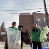 CMU's Housing Sustainability Assistants conducting a trash audit as part of the compost pilot