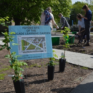 Learning Garden construction at Portland Community College's Cascade Campus