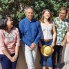 Soka University of America Student Sustainability Committee with mentor Dr. Robert Hamersley. (Left to right: Samikchhya Bhusal, Dr. Robert Hamersley, Prashank Mishra, Lauren Ng)