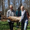 Students, faculty, staff, and friends from the community worked together to remove leaf litter and tree limbs from the Wake Forest cross-country trails on Friday, March 23, as part of the Office of Sustainability’s Earth Week celebration.