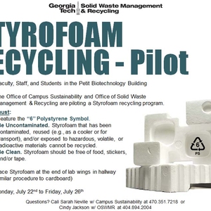 Piloting Styrofoam Recycling in Research Facilities at Georgia Institute of Technology