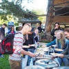 USU bikes to breakfast to celebrate the beginning and end of the National Bike Challenge.