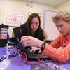 A student team works on developing a prototype during the build day of Make-a-thon.