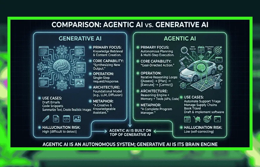 Agentic AI vs Generative AI: What Sets Them Apart (And Why It Matters)