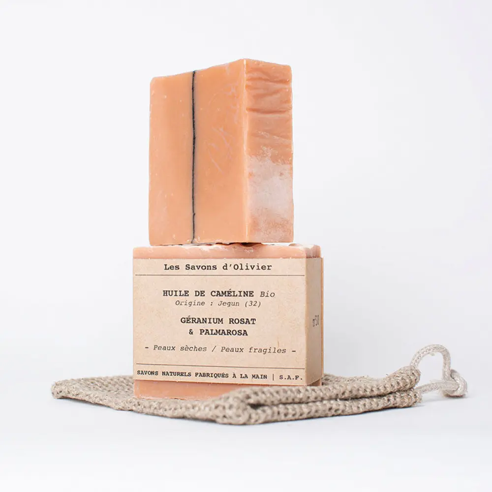 Savon N° 30 - Huile de Caméline, Géranium Rosat & Palmarosa — Les Savons d'Olivier