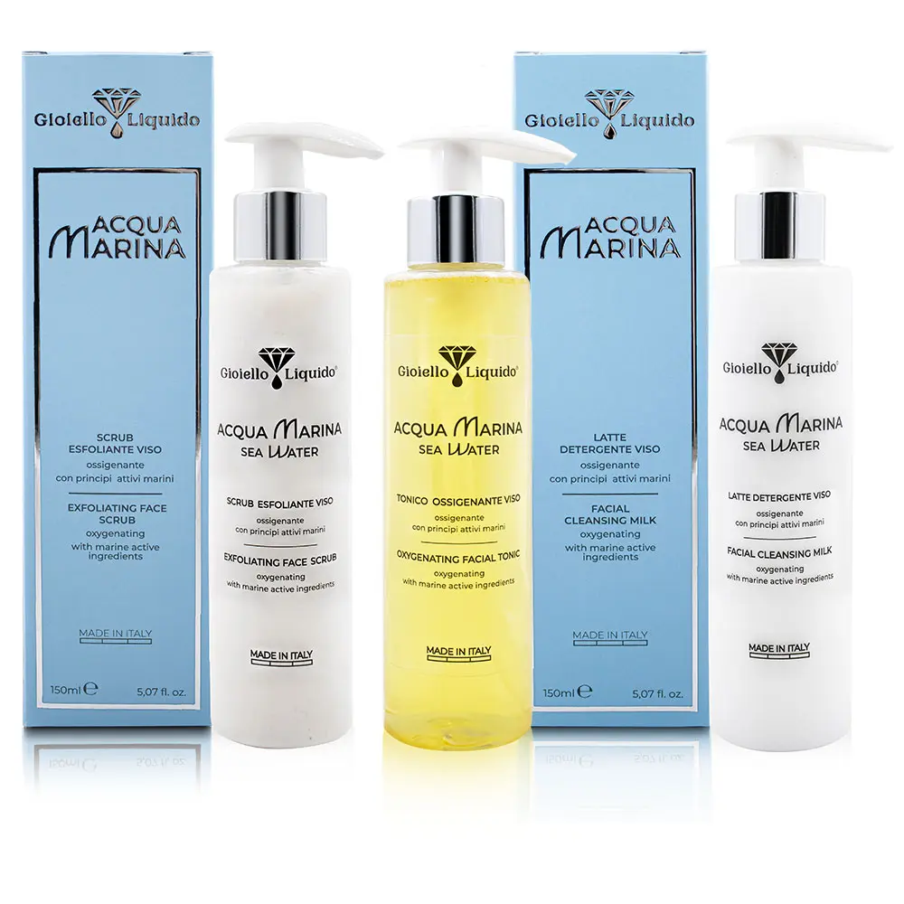 "ACQUA MARINA" - Peeling + Gesichtswasser + Reinigungsmilch - Pflegeset Gesicht — Gioiello Liquido