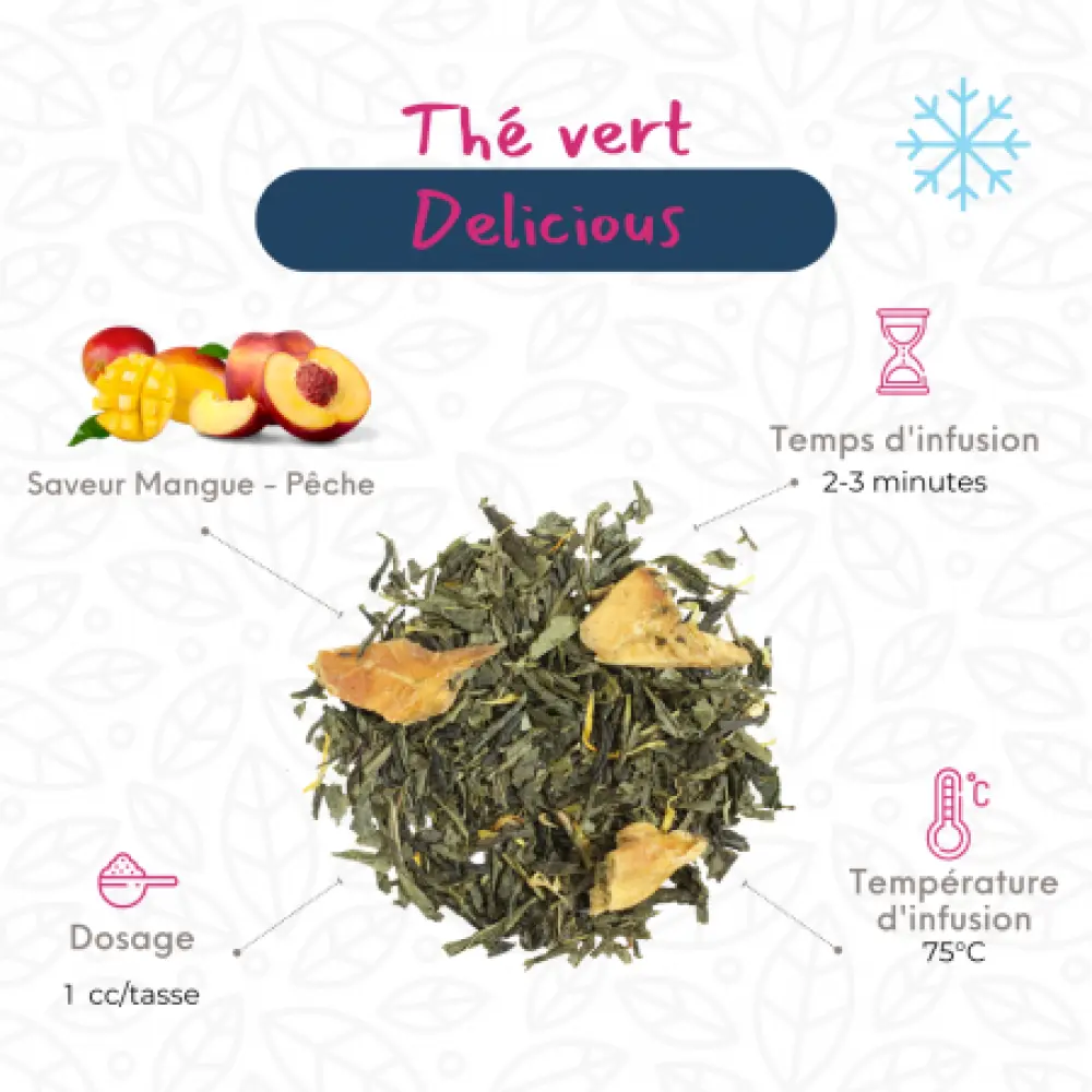 Delicious - Thé vert saveur mangue pêche — My Sweet Tea