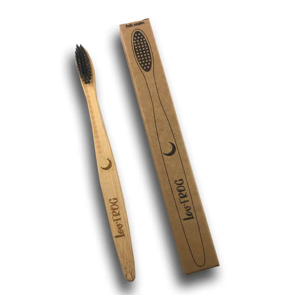 Brosse à dents en Bambou infusée au Charbon Actif - Enfant - Lune — Dr. Theiss