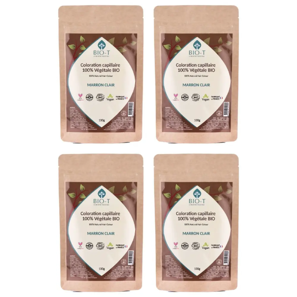 Coloration végétale bio - Marron clair - Lot de 4 — Bio-T